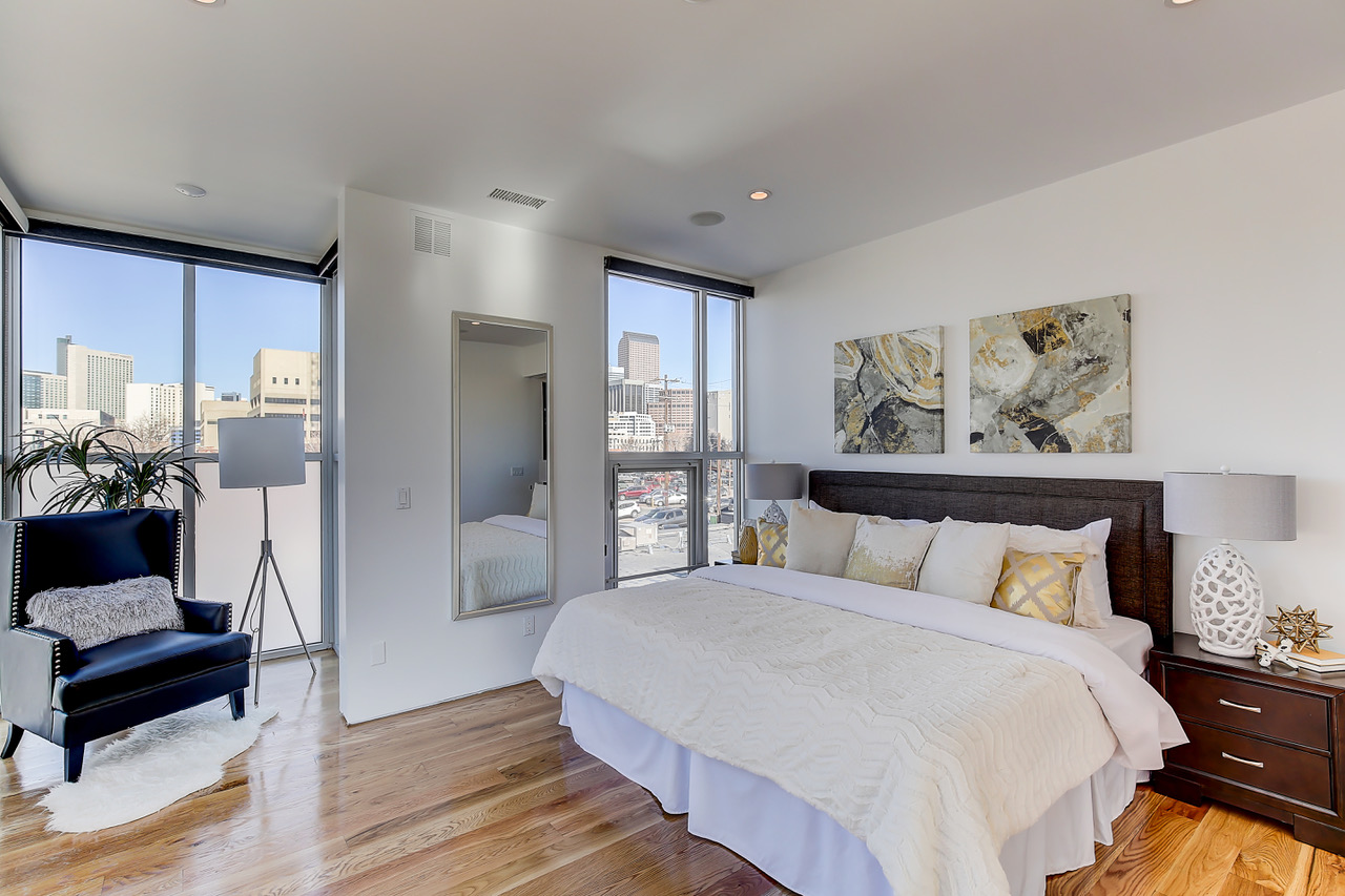 Denver Home Staging: View Galore in a serene master bedroom